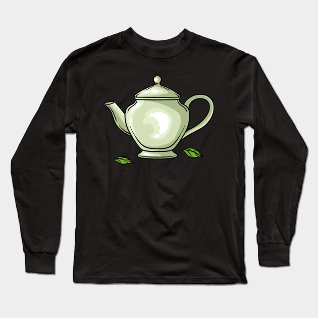 Tea Lover Teapot Long Sleeve T-Shirt by fromherotozero